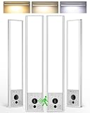 EZVALO 4-Pack Under Cabinet Lights, 2300mAh Rechargeable Motion Sensor Light Indoor, Wireless Closet Lights Battery Operated, with 3 Color Temps, Dimmable, Magnetic, for Kitchen, Stair, Pantry(8inch)