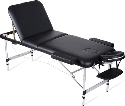 Naipo Table De Massage Cosmetique Lit De Kine Pliante Professionnel Portable Ergonomique Table Canape Pieds En Aluminium Therapie Leger Confort Noir Supporter 270kg Amazon Fr Hygiasne Et Soins Du Corps