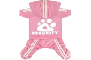 Otunrues Dog Hoodie Security Clothes 4 Legs Jumpsuit Sweatshirt Hoodies Soft & Warm Dog Outfit Pullover Dog Winter Clothes Sweater for Small Medium Large Dogs Cats (Pink, XX-Small)