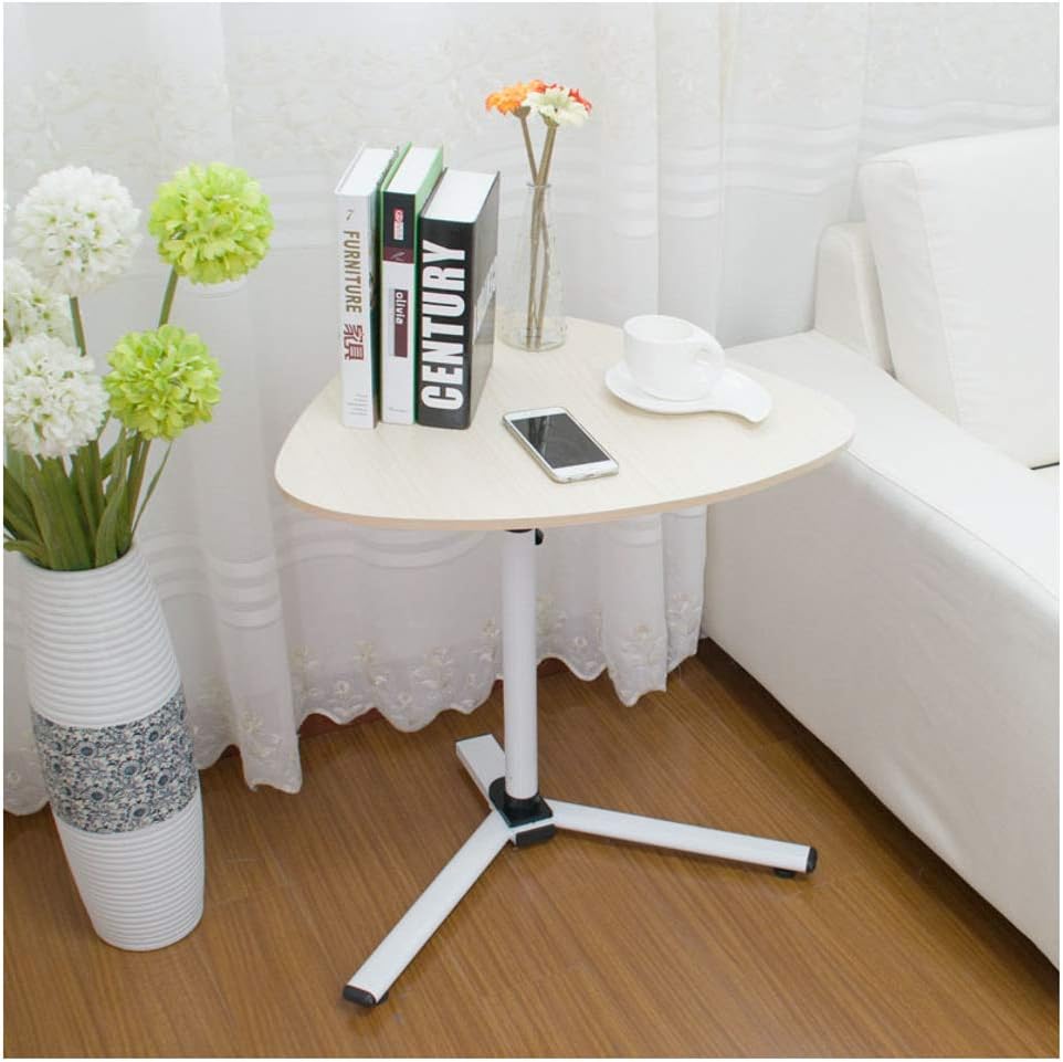 ELYSYSRL Coffee Tables Nightstand Movable Arms Swivel Lift Top 62-90 Cm Laptop Desk Console Table Household Learn Desk Sofa Table Side Table-White maple