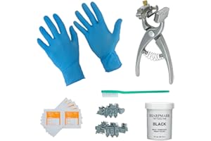 NEXTUYERE Small Animal Complete Tattooing Kit with 0-9 & A-Z, Nitrile gloves, and Ink for Identification of Sheep, Pigs, Goats, Cats, Dogs
