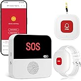 PerfeSafe Wireless Caregiver Pager Life Alert System for Seniors No Monthly Fee, Wi-Fi APP Control Medical Alert Systems for Seniors at Home, Waterproof Call Button for Elderly, Patients, Disabled