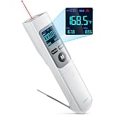 ERICKHILL Infrared Thermometer Gun with Meat Probe, 2-in-1 Temperature Gun with Laser for Cooking, Thermometer Gun for Grill, Pizza, Meat, BBQ, HVAC