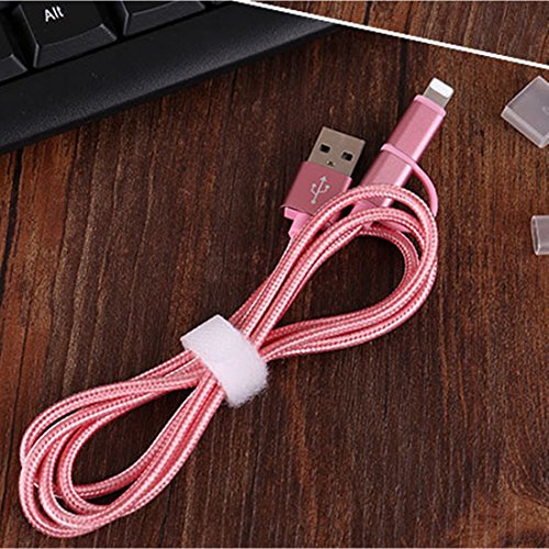 Mobile Phone USB Two-in-one Metal Nylon Knitted Data Cable IOS and Android Data Cable
