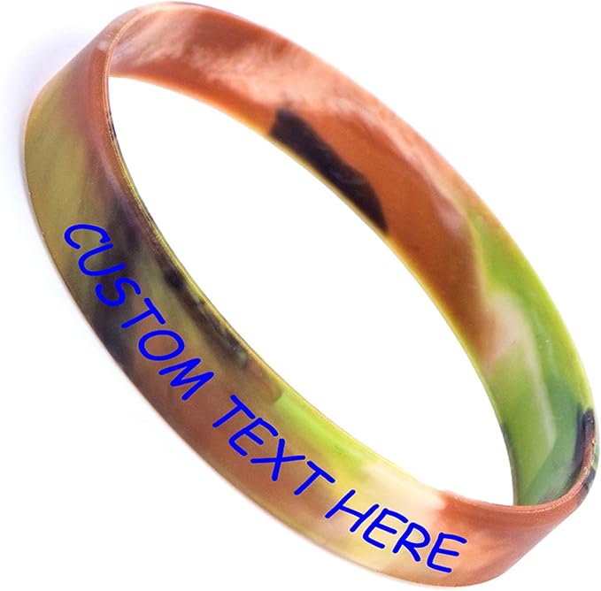 50 Silicone Custom Text Wristbands Personalized Rubber Bracelets for