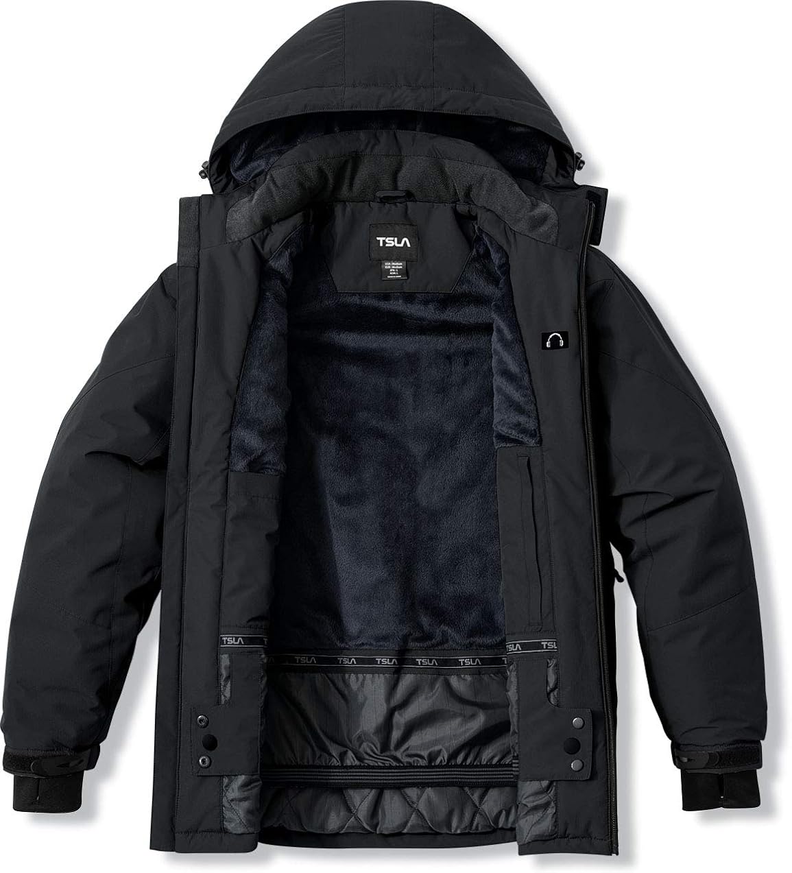 TSLA Men's Winter Ski Jacket, Waterproof Warm Insulated Snow Coats, Cold Weather Windproof Snowboard Jacket with Hood : Clothing