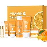Baorder 6PCS Hydrating Skin Care Set with Vitamin C,Face Care Kit Includes Serum,Face Cream,Eye Cream,Toner,Sunscreen,Cleanser,Face Care Set for Women,Unique Gift
