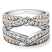 TwoBirch Sterling Silver Infinity Bypass Engagement Ring Guard with Cubic Zirconia (0.74 ct. tw.)