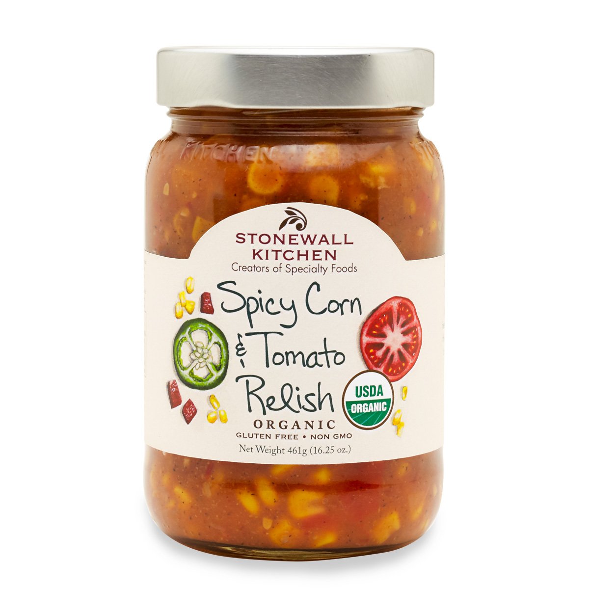 Stonewall Kitchen Relish Organic Spicy Corn Tomato, 16.25 oz