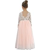 2Bunnies Girl Peony Lace Back A-Line Straight Tutu Tulle Party Flower Girl Dress