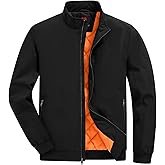 BGOWATU Men's Jacket Insulated Fall Winter jacket Zip Up Windproof Quilted Bomber Jackets Casual Warm Padded Coats
