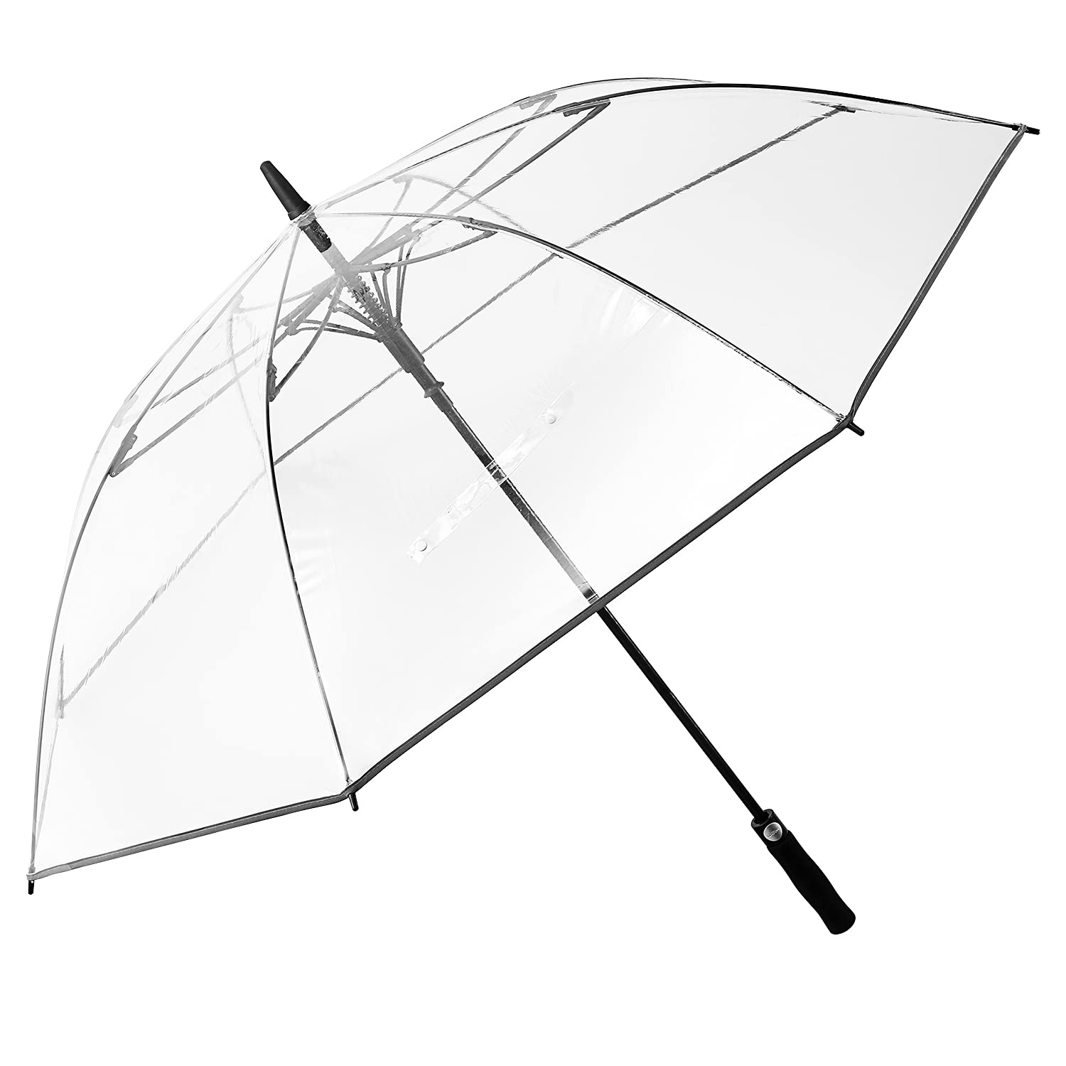 G4Free 62 inch Clear Large Umbrella Transparent Stick Umbrella Auto Open rain Waterproof Windproof Umbrellas for Adult Women Men