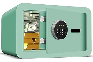 RETLLAS 0.5 Cu.ft Small Fireproof Safe Box fire safe for Money, Home Safe Fireproof Waterproof with Digital Keypad, Lock Box Safe for Firearm Medicine Money Documents Valuables (0.5 Cu.ft Island Blue)