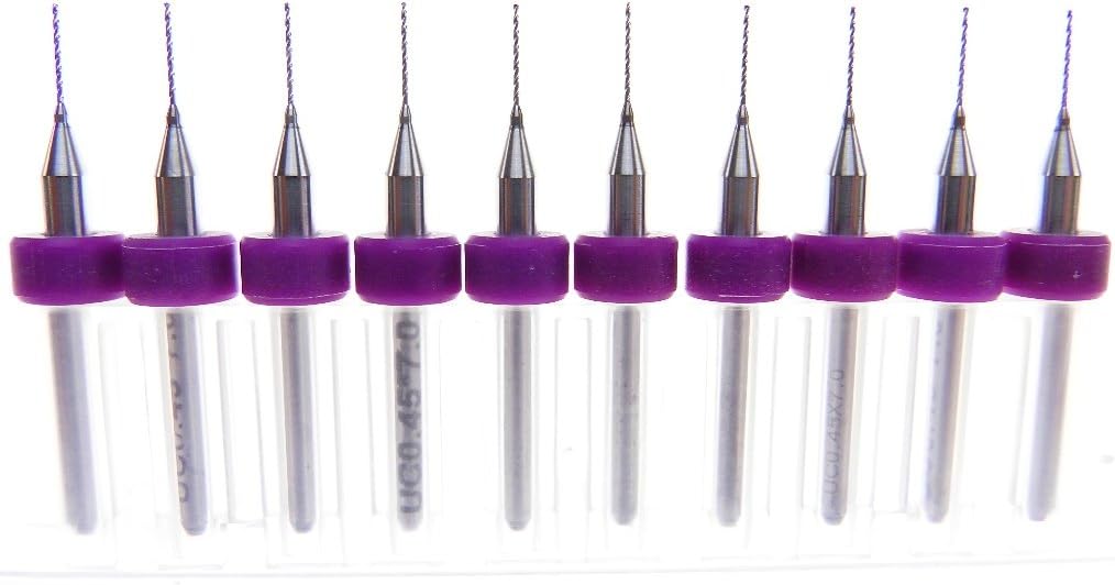 Versatile Tungsten Micro Drill Bits Japanese made for CNC PCB Installation, Toy Making, Model Cars Trucks Planes Boats, Arts & Crafts, Woodworking more... (.45mm)