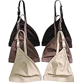 SOLY HUX Women's Front Closure Wireless Bra 3 Packs Bralettes Spaghetti Strap Leopard Bras