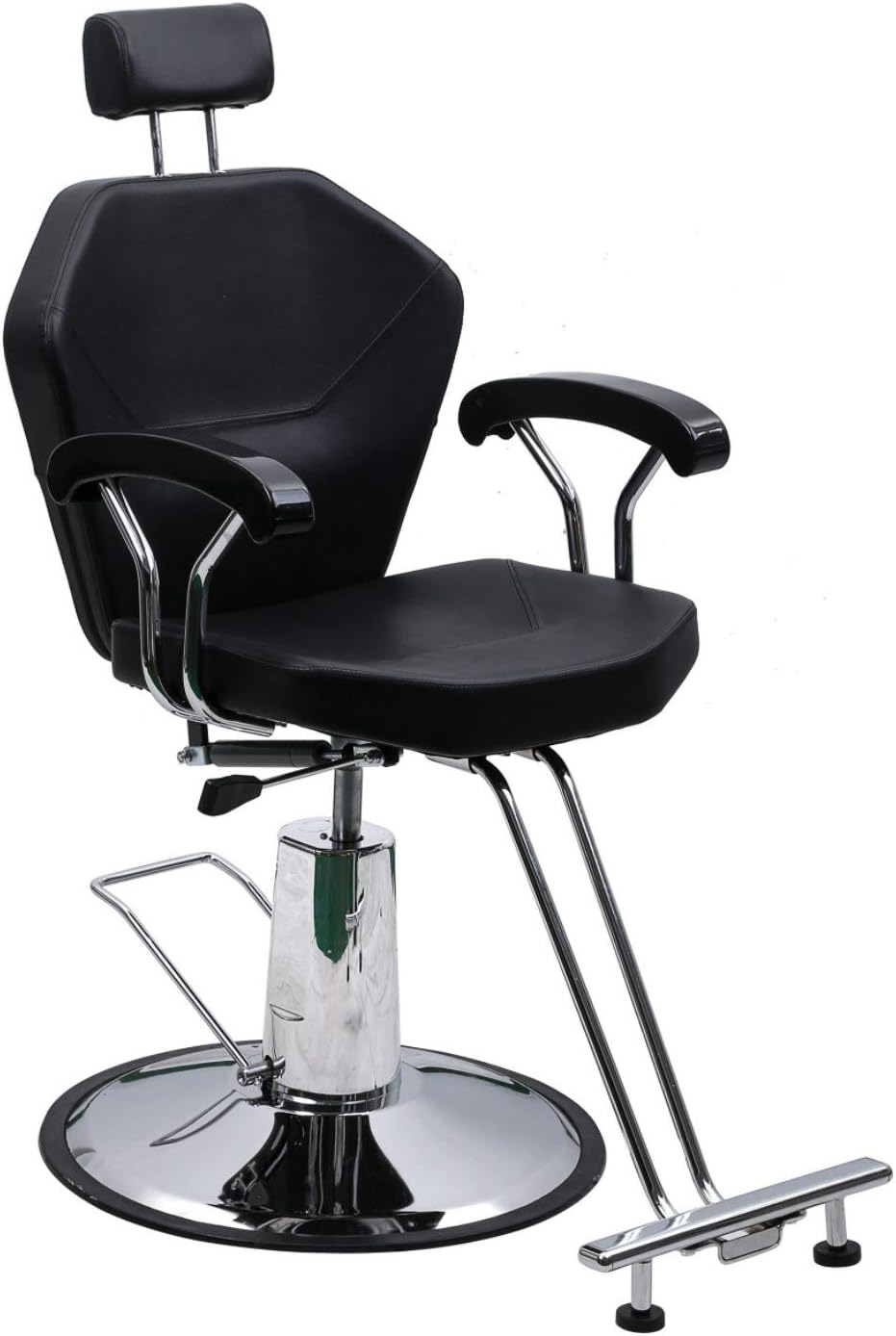 Salon Style 360 Degrees Rolling Swivel Hydraulic Reclining Beauty Spa Styling Chair with Movable Headrest New All Purpose Professional Salon Chair Black: Kitchen & Dining
