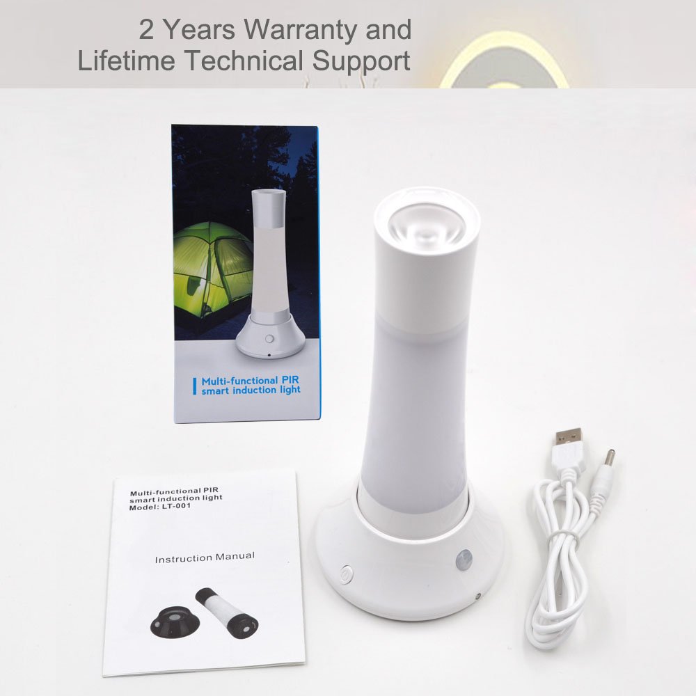 Smart Night Light - Portable Flashlight Multifunctional Bedside Lamp with PIR Smart Induction and Light Sensor,Atmosphere Light Camping Light RGB Creative Children Desk Table Lamp Moving LED Light Lamp,USB Rechargeable,Portable,Children\'s 