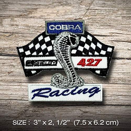 Shelby Cobra Patch Iron on Decorate Embroidered Jacket Hat T Shirt Denim Jean Bag Sports Rac Motorsport