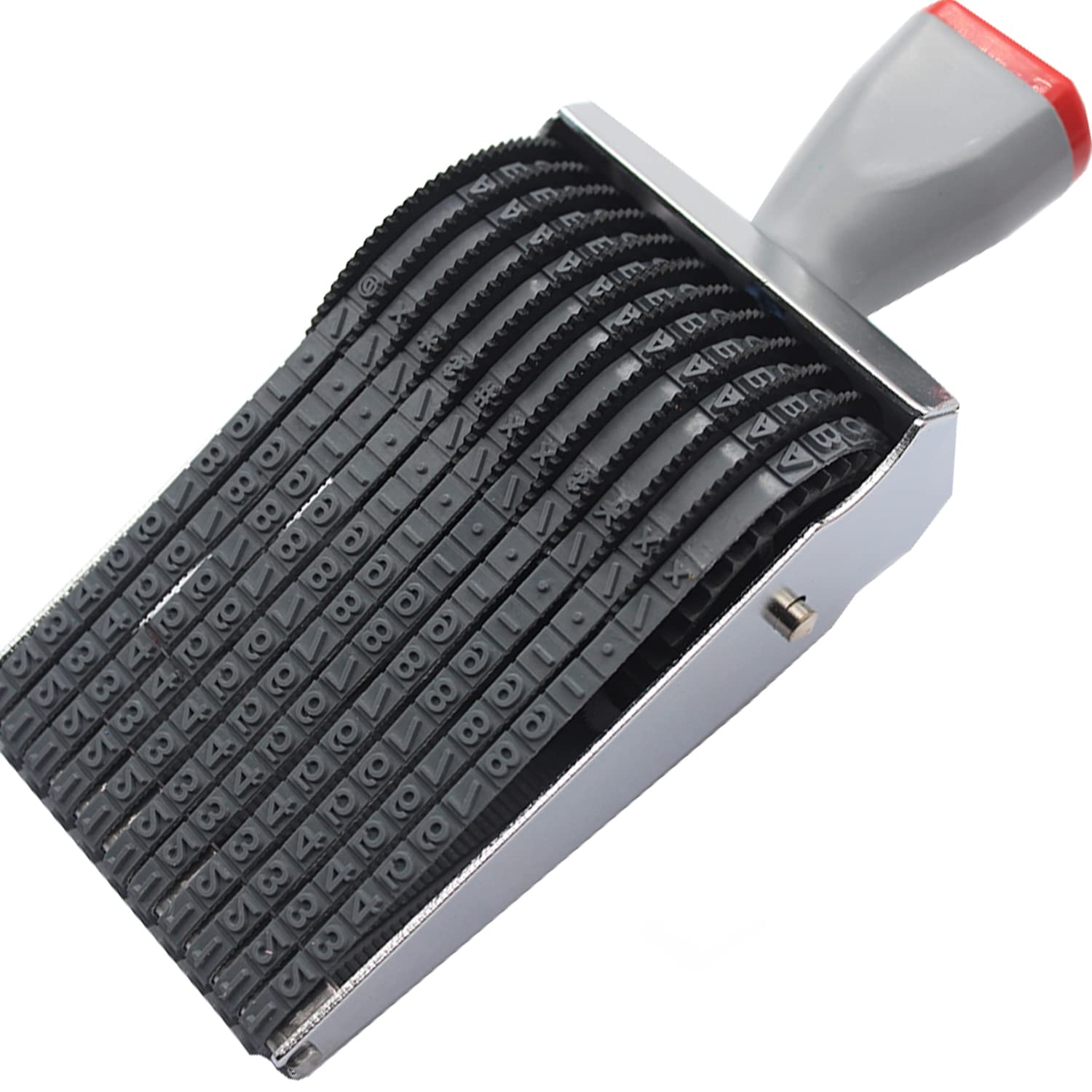 Rubber Numbering Stamp, Multi-Function Changeable Alphabet A-Z, Number 0-9 & Symbol -Personalized DIY Suitable for Date, Business, Office Supplies (11-Digit)