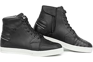 ILM Motorcycle Riding Shoes for Men Anti-Slip Leather Waterproof Breathable Street Shoes Protective Gear UB32