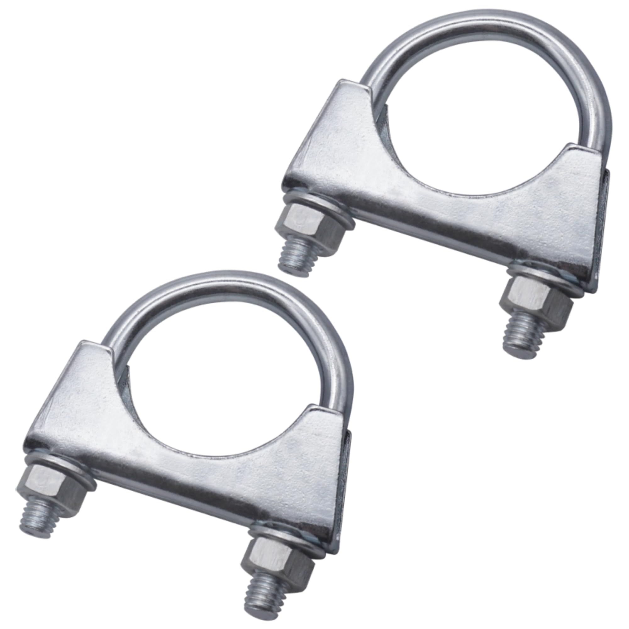 SKIR'CO Pipe Clamps (2 pcs) for 42 mm Diameter Pipes, Silver