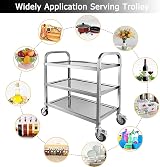 Nisorpa 3 Tier Stainless Steel Catering Trolley 750x400x835MM with Locking view 7