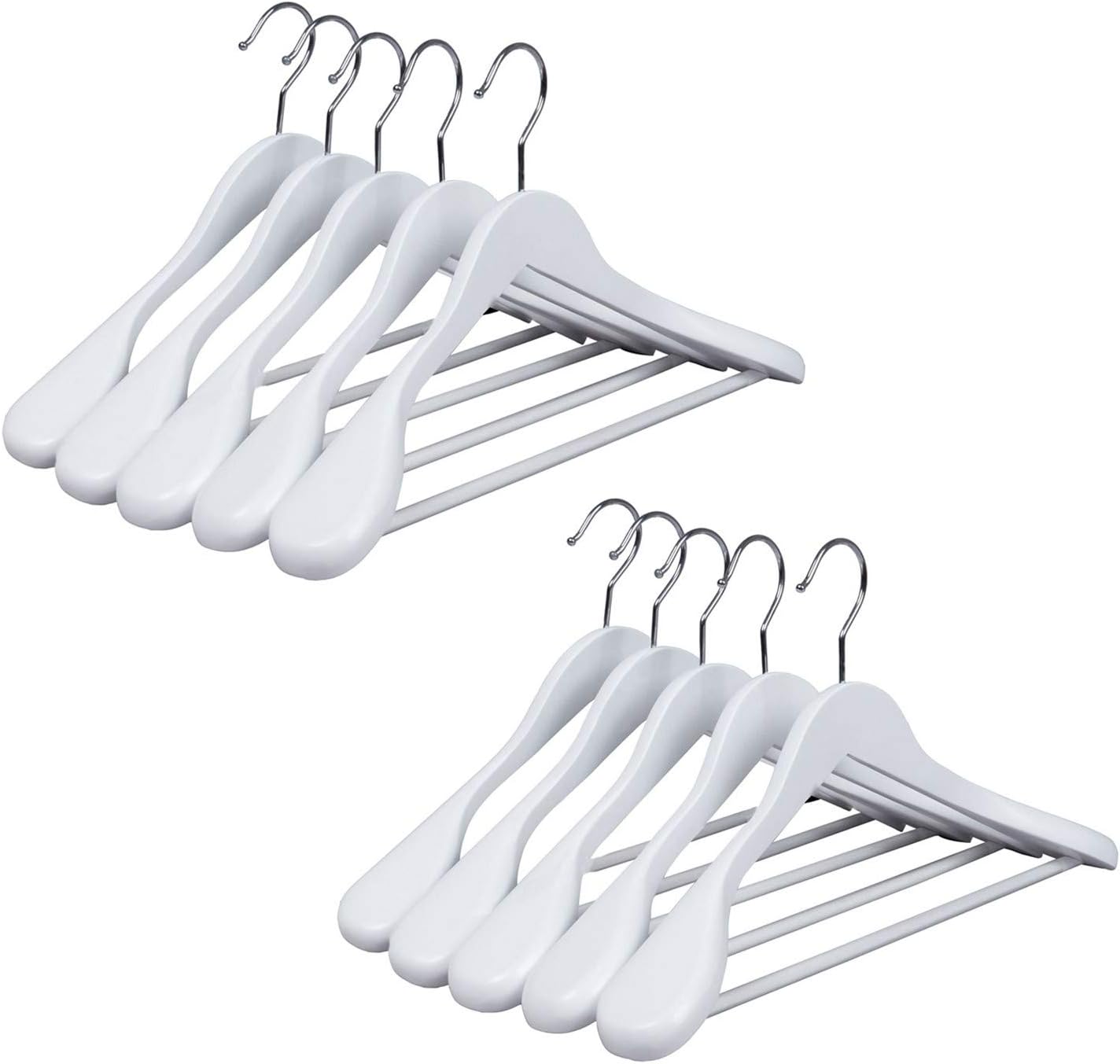 Amber Home Lot De Cintres 30cm En Fer Pour Vetements De Bebe Enfants Avec Enduction En Matt Blanc Pvc Metal Cintre Pour Chemises Costumes Pantalons Avec Encoches Antiderapantes Rangement Pour Vetements