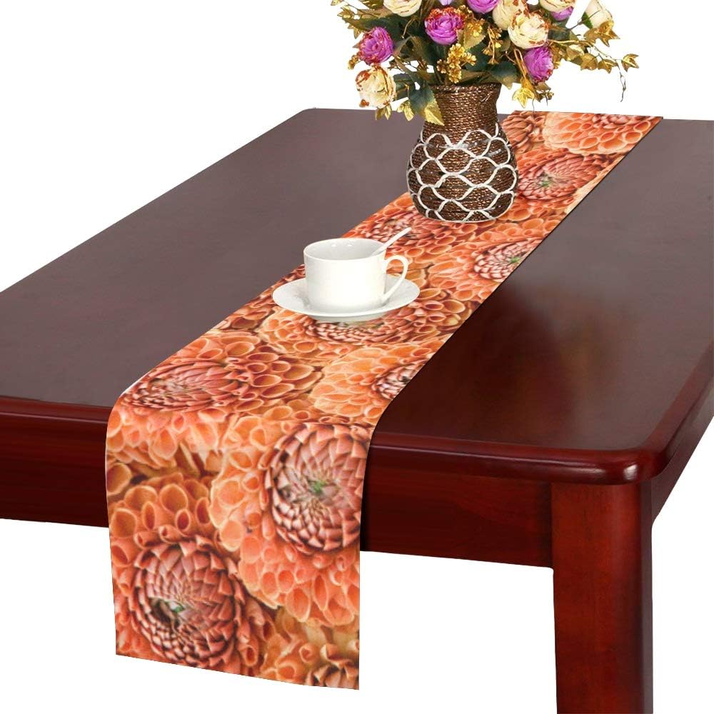 Restaurant Table Runners Orange Dahlia and Beautiful Petals Camping