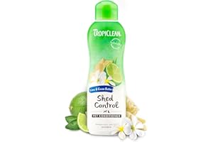 TropiClean Deshedding Dog Conditioner, Reduces Shedding & Softens Coat, Puppy Safe, Made in the USA, Lime & Cocoa Butter Scent, 20oz.