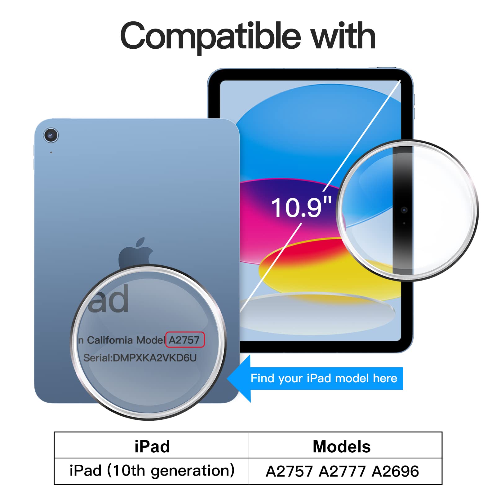 JETech Screen Protector for iPad (A16) 11th/10th Generation (2025/2022), 9H Tempered Glass Film, HD Clear, 2-Pack