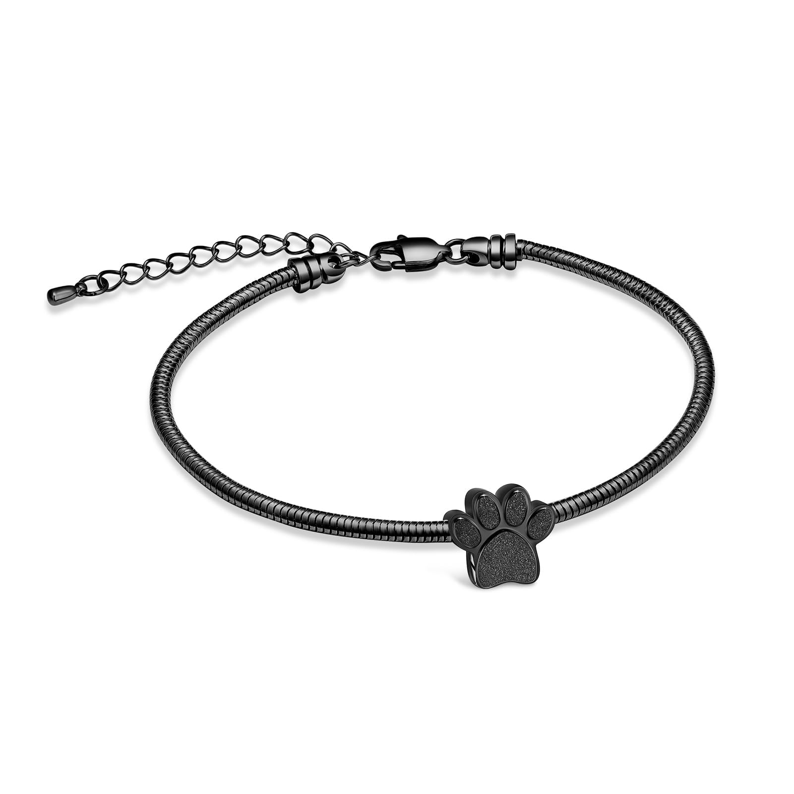 QGJNSGC Urn Bracelet for Ashes for Women Men Dog Cat Paw Print Pet Cremation Jewelry Adjustable Memorial Keepsake Link Bracelet