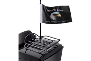 GDCREESTAR "United We Stand" Motorcycle Flag 6x9 American Eagle Flag with Black Flagpole Mount For Harley Davidson Honda Goldwing CB VTX CBR Yamaha - Fits 1/2" Round Luggage Rack