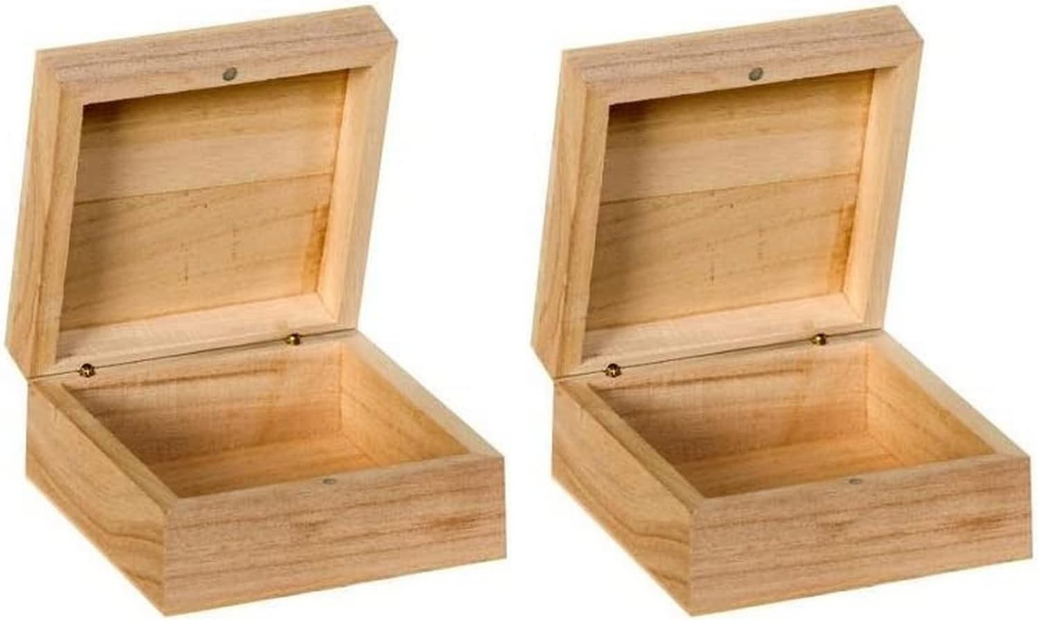 Artemio Square Wooden Box 10 cm, 10 x 10 x 5 cm,Beige (Pack of 2)