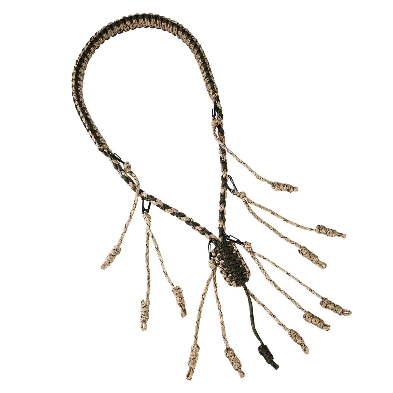 NQEUEPN Duck Call Whistle Lanyard Call Lanyard for Hunting with 12 Removable Rings Braided Paracord Goose Call Strap for Outdoor Hunt Predator Accessories Hunter Gift