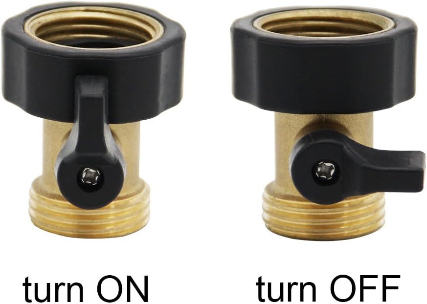 Twinkle Star Heavy Duty Brass Shut Off Valve Garden Hose Connector, Set of 2, TWIS3001 : Garden & Outdoor