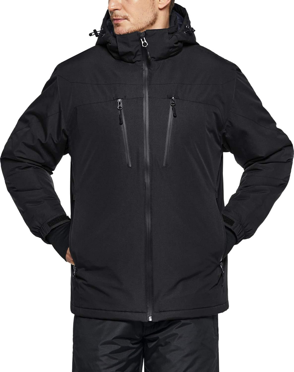 TSLA Men's Winter Ski Jacket, Waterproof Warm Insulated Snow Coats, Cold Weather Windproof Snowboard Jacket with Hood : Clothing