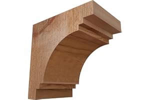 Ekena Millwork COR04X06X06PEC00RWR 4"W x 6"D x 6"H Pescadero Rough Sawn Corbel, Western Red Cedar