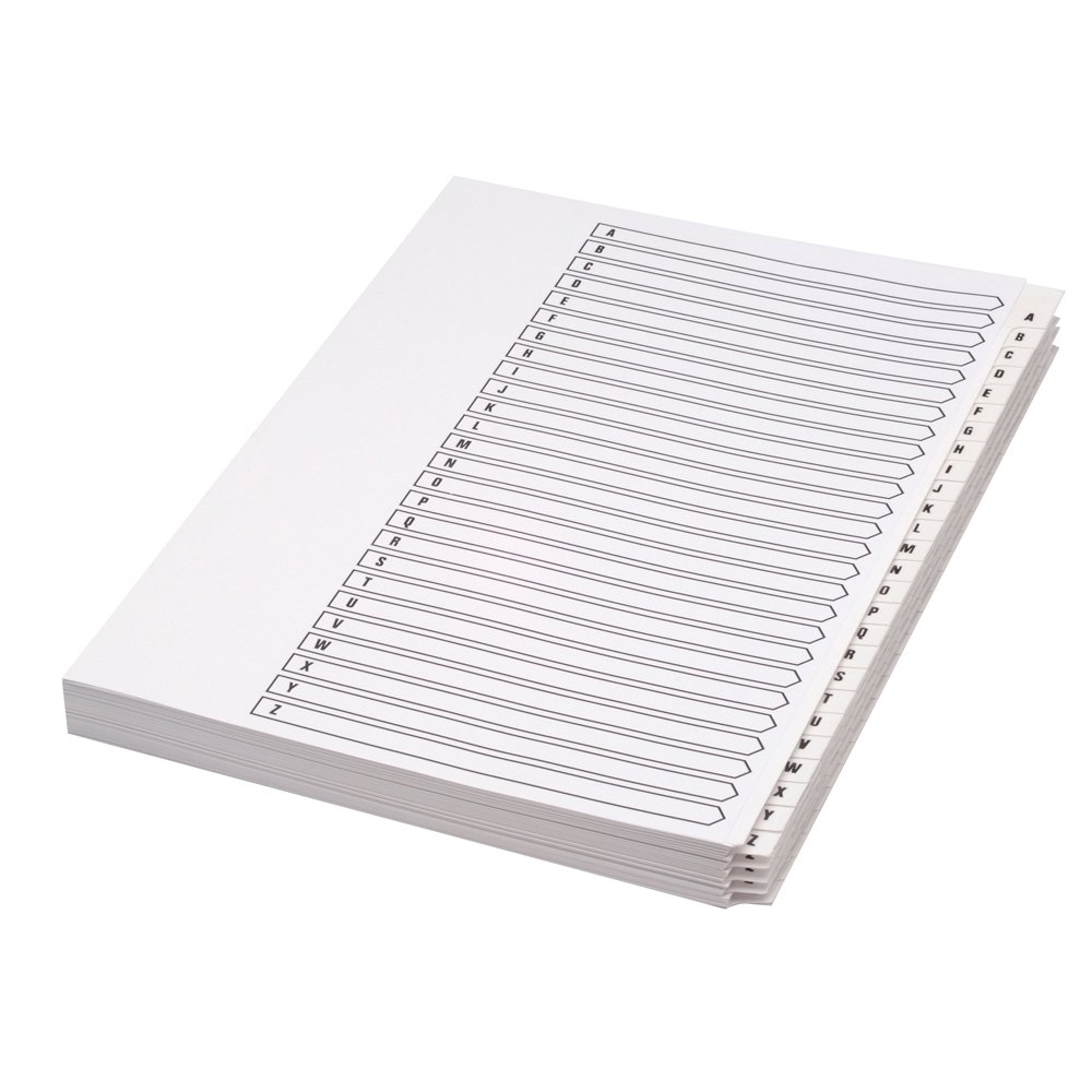 Concord A4 A-Z 26 Part Unpunched Presentation Divider Folder - White