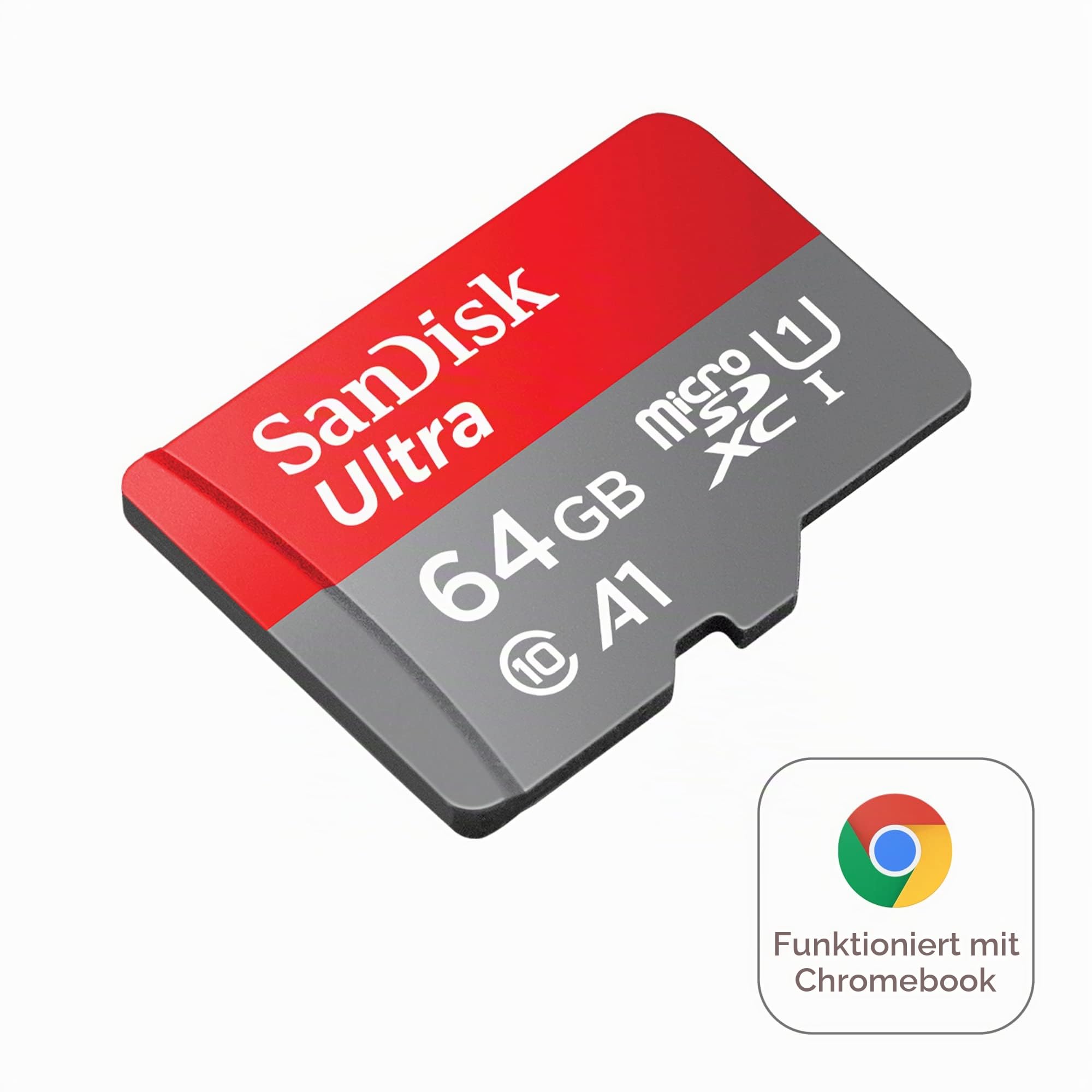 SanDisk Ultra 64 GB microSDXC UHS-I-Karte für Chromebook mit SD-Adapter (Für Smartphones und Tablets, A1, Class 10, U1, Full HD-Videos, bis zu 140 MB/s Lesegeschwindigkeit) 10 Jahre Garantie 2