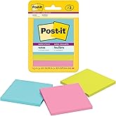 Post-it Super Sticky Notes, 3" x 3", Miami Collection, 3 Pads per Pack, 45 Sheets per Pad (3321-SSMIA)