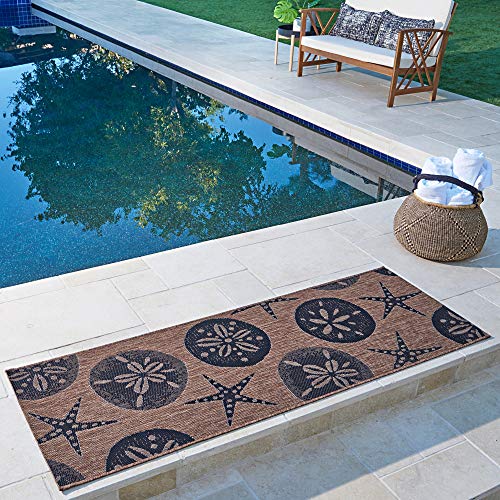 Gertmenian 21987 Outdoor Rug Freedom Collection Coastal Themed Smart Care Deck Patio Carpet, 2x6