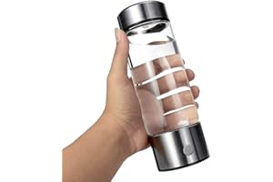Gaone Hydrogen-Rich Water Generator H2 and O2 Ionizer 360ml Round Glass Bottle for Health and Active Lifestyles