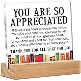 Teacher Appreciation Gifts for Women Men, Best Teacher Gifts, Thank You Teacher Gifts Clear Desk Decorative Sign