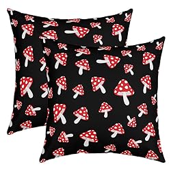 Feelyou Mushroom Throw Pillow Covers 16"x16" Set of