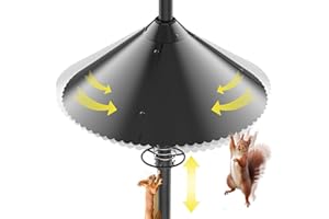 Onlyfly Metal Squirrel Baffle - Squirrel Baffle for Bird Feeder Pole, Upgrade Spring Motion Design for Better Protection, 19 Inch Heavy Duty Guard for Outside Bird Feeder Pole Mount