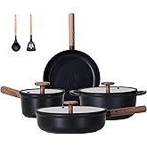 JEETEE Ceramic Cookware Set, 13 Pcs Pots and Pans Set Nonstick with Rotation Removable Handles, Healthy Non-Toxic Cooking Set