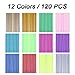 Multicolored Hot Glue Gun Sticks Glitter Bling-bling Hot Melt Glue Sticks Mini 7 mm X 100 mm 120PCS with 12 Colors for DIY Art Craft/PDR - By Huaing