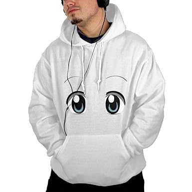 Amazon Com Pullover Hoodie With Bright Anime Eyes For Men Sport