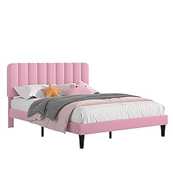 VECELO Queen Size Bed Frame with Upholstered