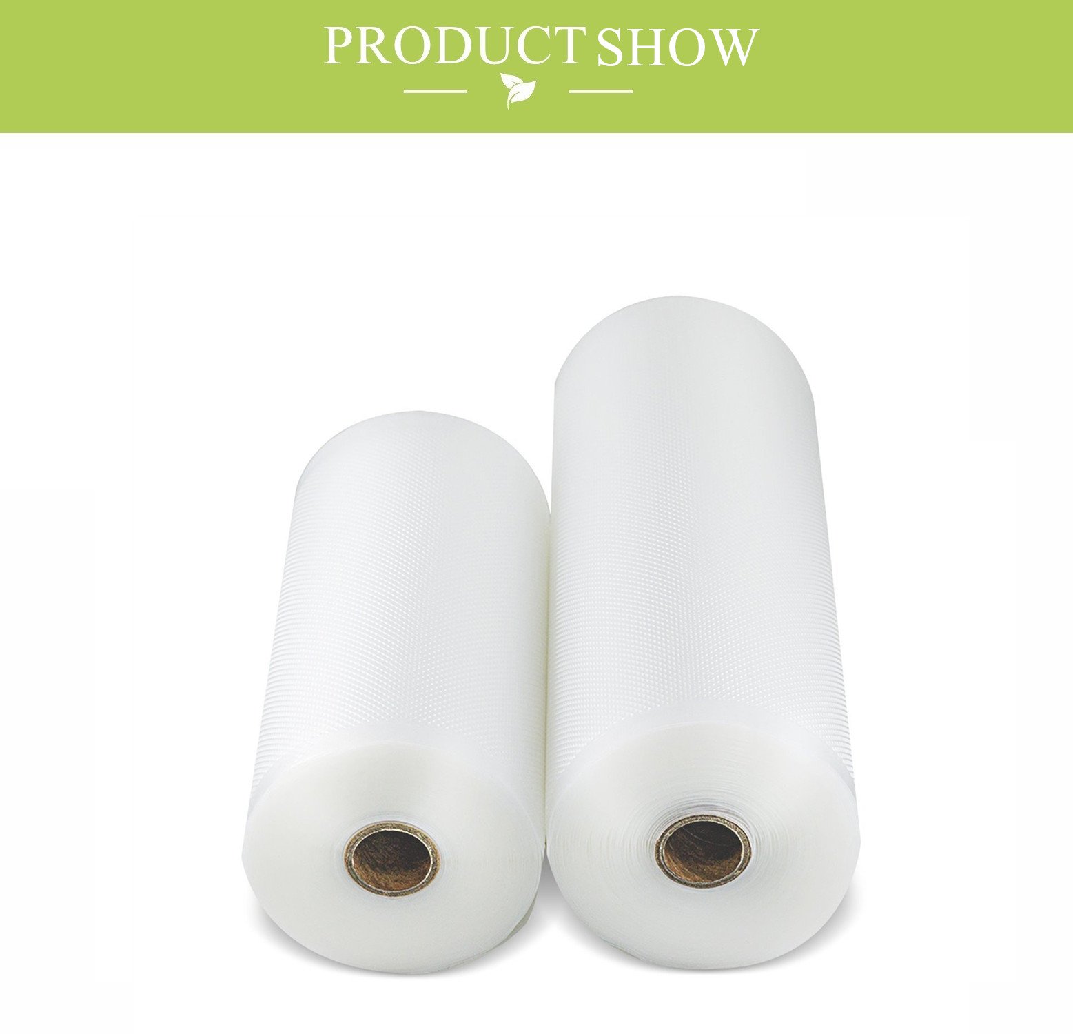 Bolsas de envasado al vacío, Padi Home Rollos de envasar al vacio, Pack de rollos de bolsas para envasadoras al vacío, 1 Roll 20x500 y 1 Roll 25x500cm, libre de BPA, Aprobado por la FDA